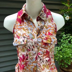 Floral Button Down Shirt - Multicolor